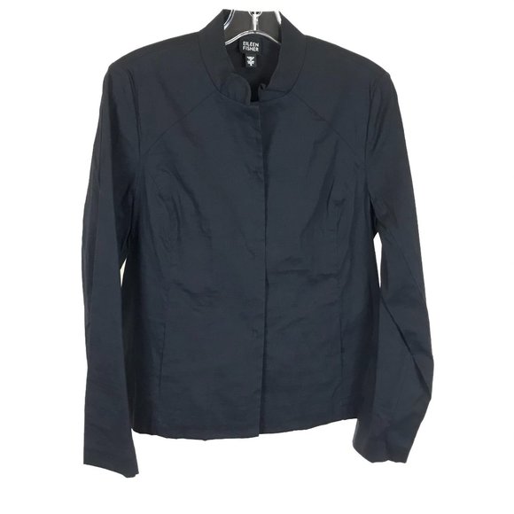 Womens Size Small Eileen Fisher Black Linen Blend Lightweight Jacket - Picture 1 of 3